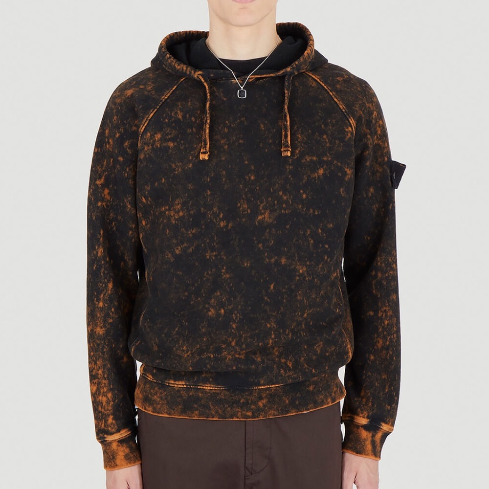 Stone Island- Acid Washed Raglan Hoodie